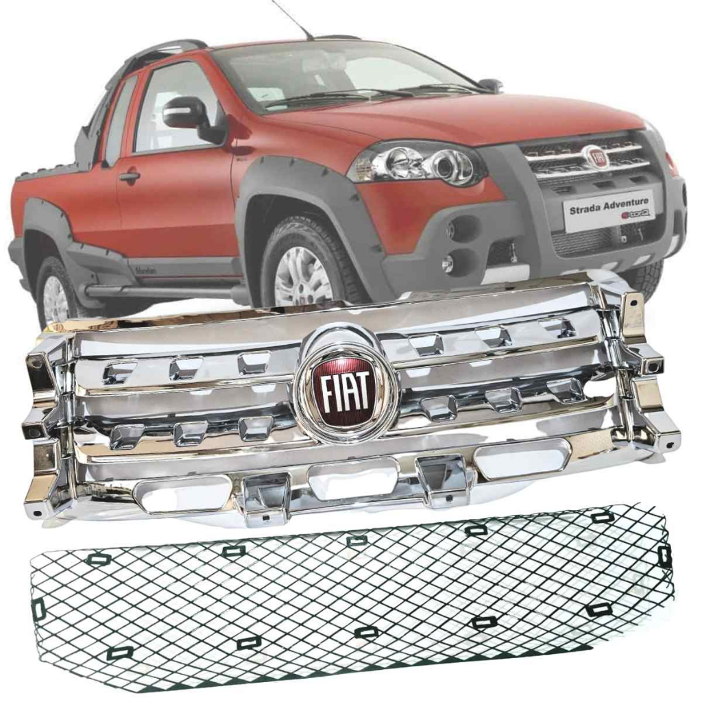 Conjunto Kit Grade e Emblema Fiat Strada e Palio Weekend Adventure 2008 ...