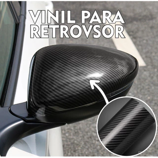 Adesivo Retrovisor Fibra de carbono 4D Preto Black ALLTAK Automotivo 5 anos de garantia