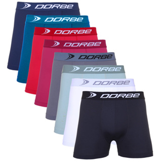 Kit 8 Cuecas Boxer Microfibra Dorbe Não Enrola Original Masculina Cueca Box Masculino Adulto Preto Preta Sortido