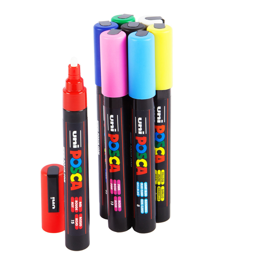 KIT POSCA 5M C/ 6 CANETAS CORES A SUA ESCOLHA | Shopee Brasil