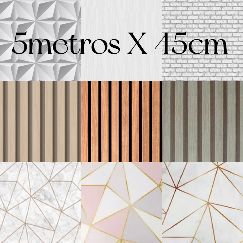 Papel de Parede Decoração 5 METROS x 45CM Adesivo Autocolante Sala ...