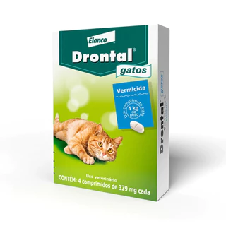 Vermífugo Drontal Gatos 339mg com 4 Comprimidos