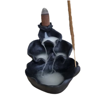 Incensário Flor De Lótus Grande Cascata De Fumaça