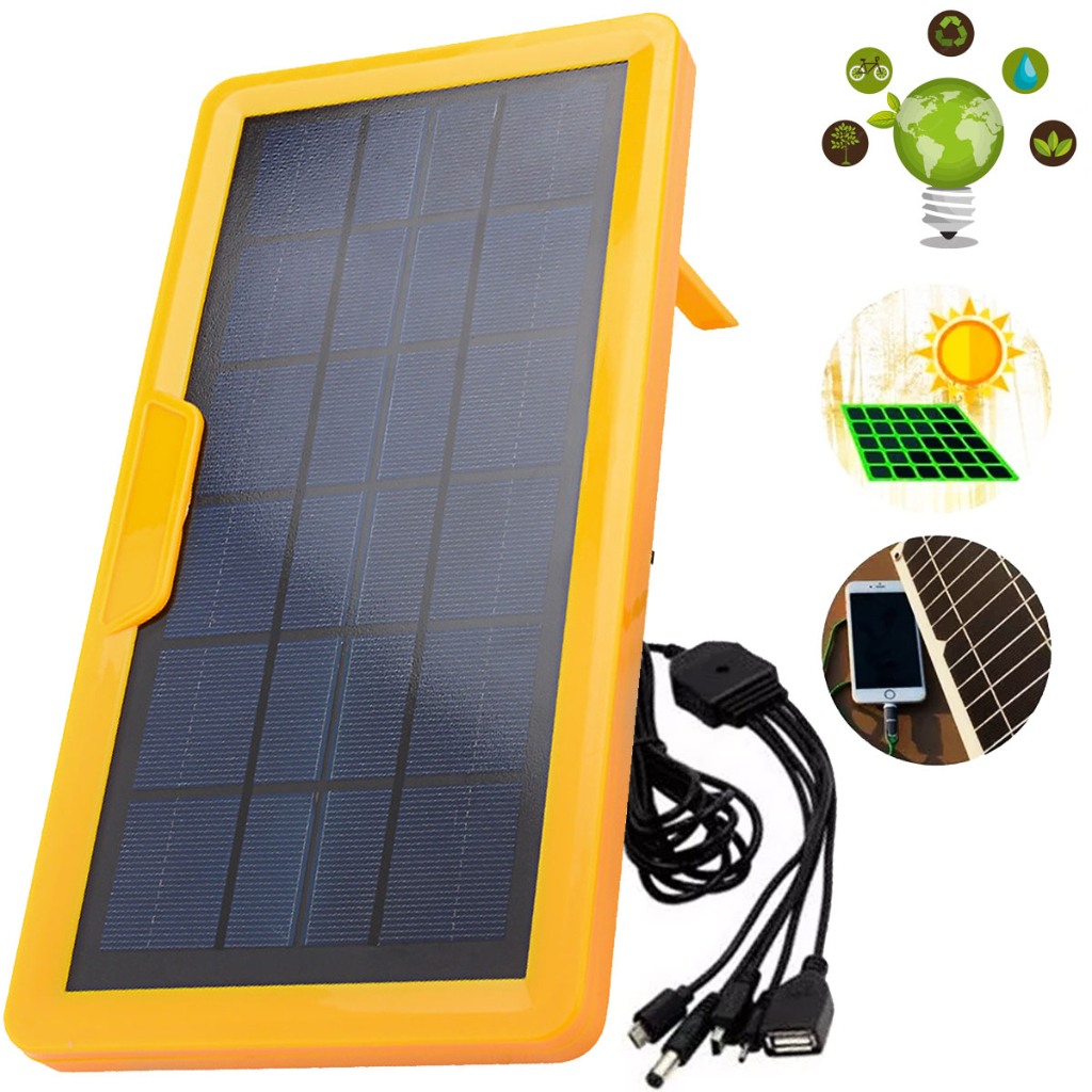 Carregador Placa Solar Portátil Com Cabo Usb Celular 3W