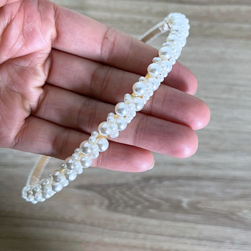 Tiara de cabelo com Pedraria Linda Delicada Bolinha arquinho Shopee