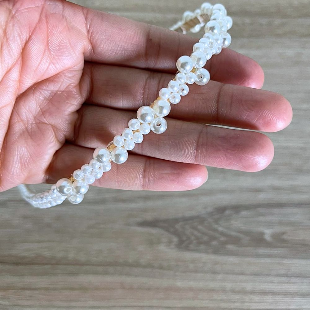 Tiara de cabelo com Pedraria Linda Delicada Bolinha arquinho Shopee