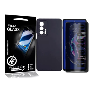 Capa Capinha Aveludada Luxo + Película Privacidade P/ Moto Edge 20 Pro