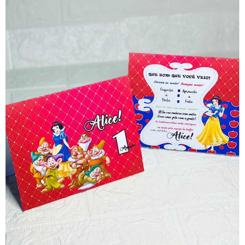 Branca De Neve Cut - 12 Displays De Festa De 20cm Totens