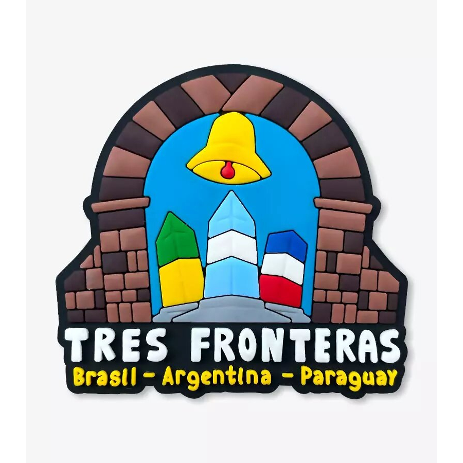 Ímã Foz do Iguaçu PR Tres Fronteiras ruínas – Ímã de Geladeira