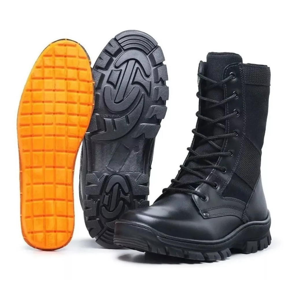 Bota Militar Airsoft Infantaria Padrão Exercito Longo Preto Shopee Brasil