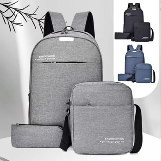 Mochila Bolsa Masculina Feminina Escolar Notebook Conjunto 3 peças 3-2