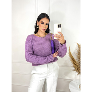 Blusa Tricot Manga Longa Inspiração Guci Casaco Frio Mulher