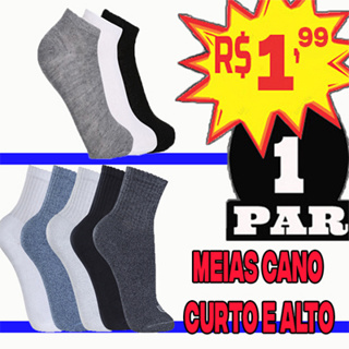 Kit 24 OU 12 Pares Meias Algodão Cano Medio/Alto e Cano Curto Direto de Fabrica! DIVERSIFICADAS