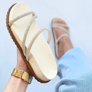 Papete Birken Rasteira Feminina Brilho Tendência Confortável