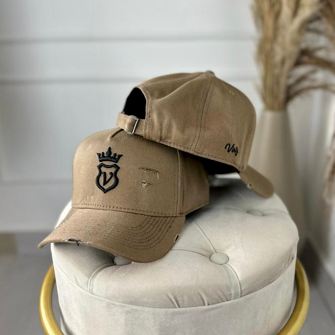 Boné VINTY ORIGINAL Destroyed Fecho Fitão Chapéu Unissex Rasgado Casual
