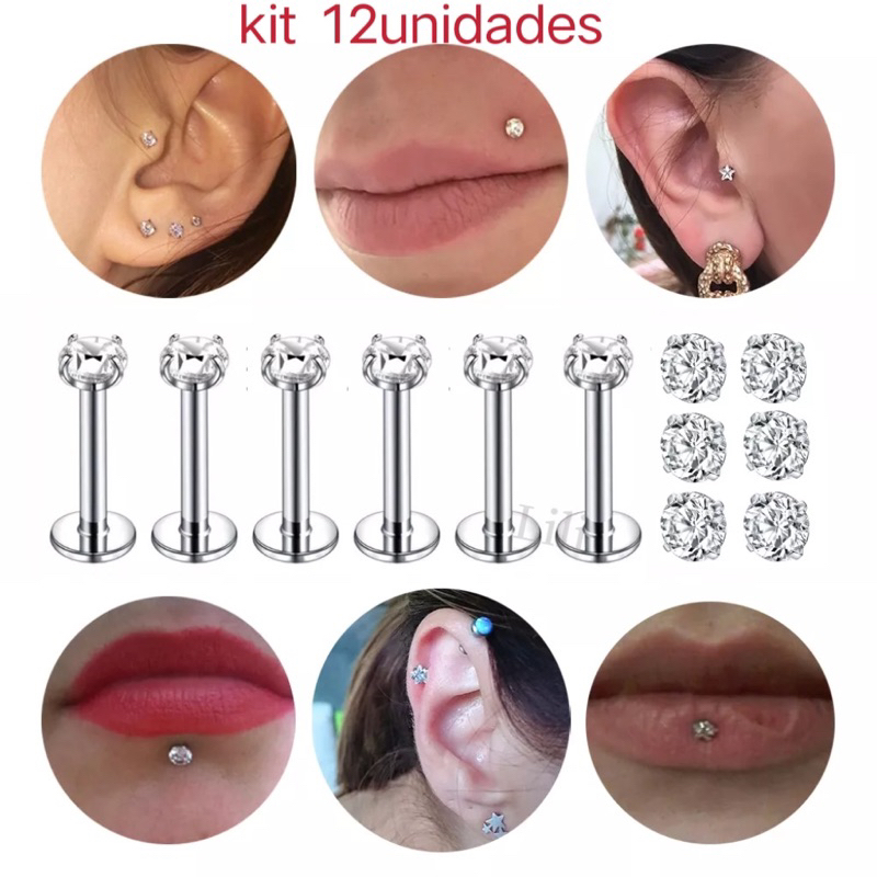 Briana Willias Lot De 30 Anneaux De Piercing Transparents En Bioflex Pour Lèvre, Labret Et