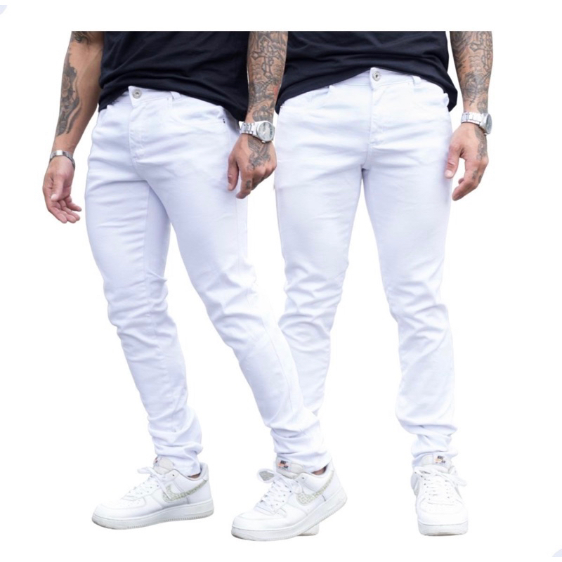 Calça slim hot sale branca masculina