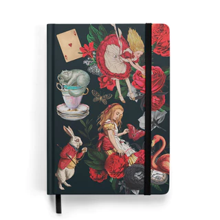 Caderno Sketchbook Alice Dark Capa dura 14 x 21 cm 80 fls