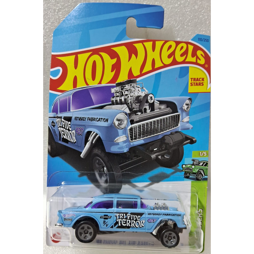 Hot Wheels '55 Chevy Bel Air Gasser Track Stars azul | Shopee Brasil