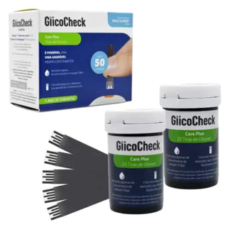2 Caixa da tiras de Glicose com 50 Tiras de Glicemia cada - Glicosímetro GlicoChek CarePlus