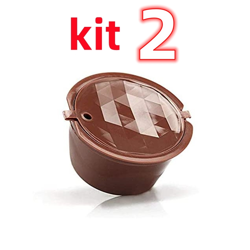 Kit 2 Cápsula Café Reutilizável Dolce Gusto Recarregável Refrescante Efectivo Promoção