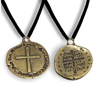 Kit 3 Lindo Colar Cordão Medalha Das Duas Cruzes Lançamento