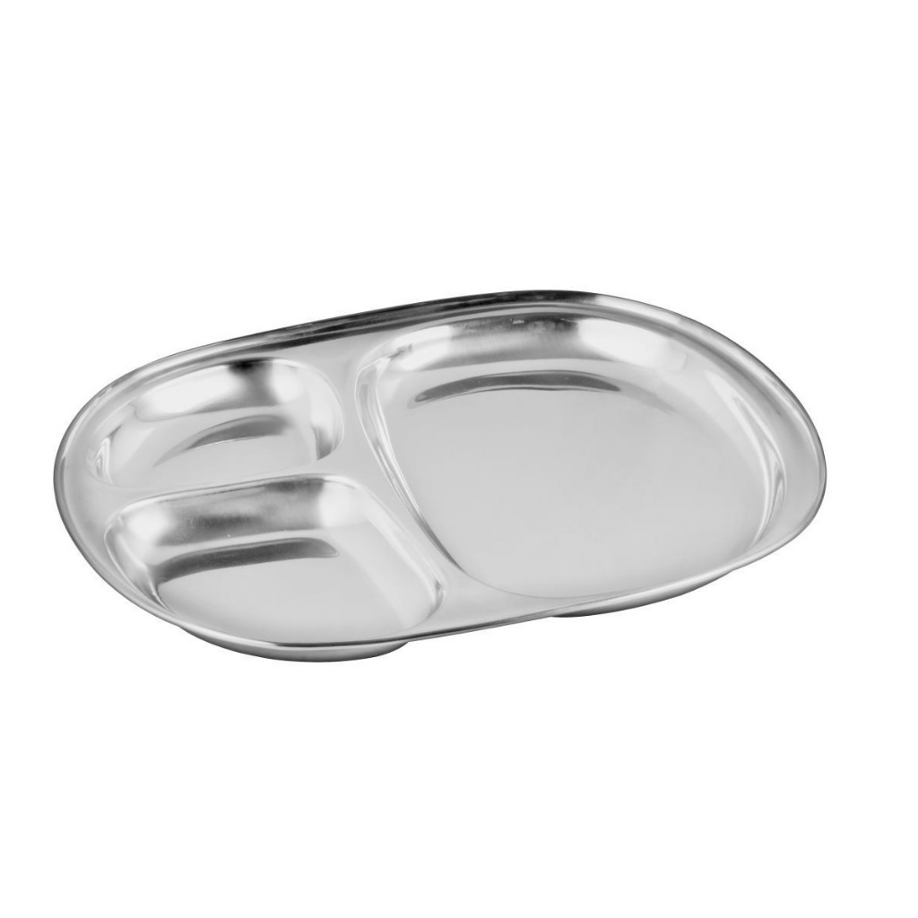 Prato Infantil Inox 3 Divisórias Retangular Refeição Tuut | Shopee Brasil