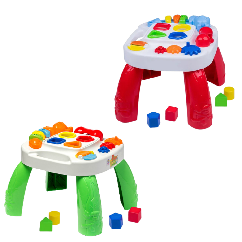 Mesa Didática Infantil Com Blocos de Montar Mesinha Brinquedo Educativo ...