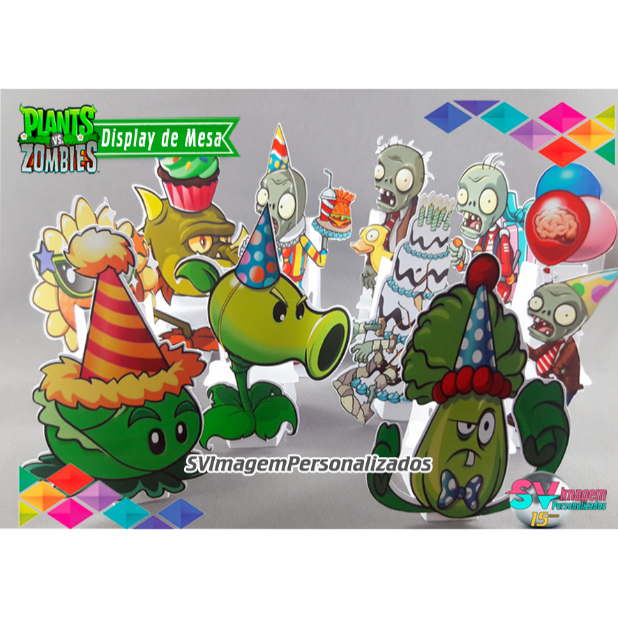Festa Plants vs zombies birthday Display de Mesa para decoração de Mesa ...