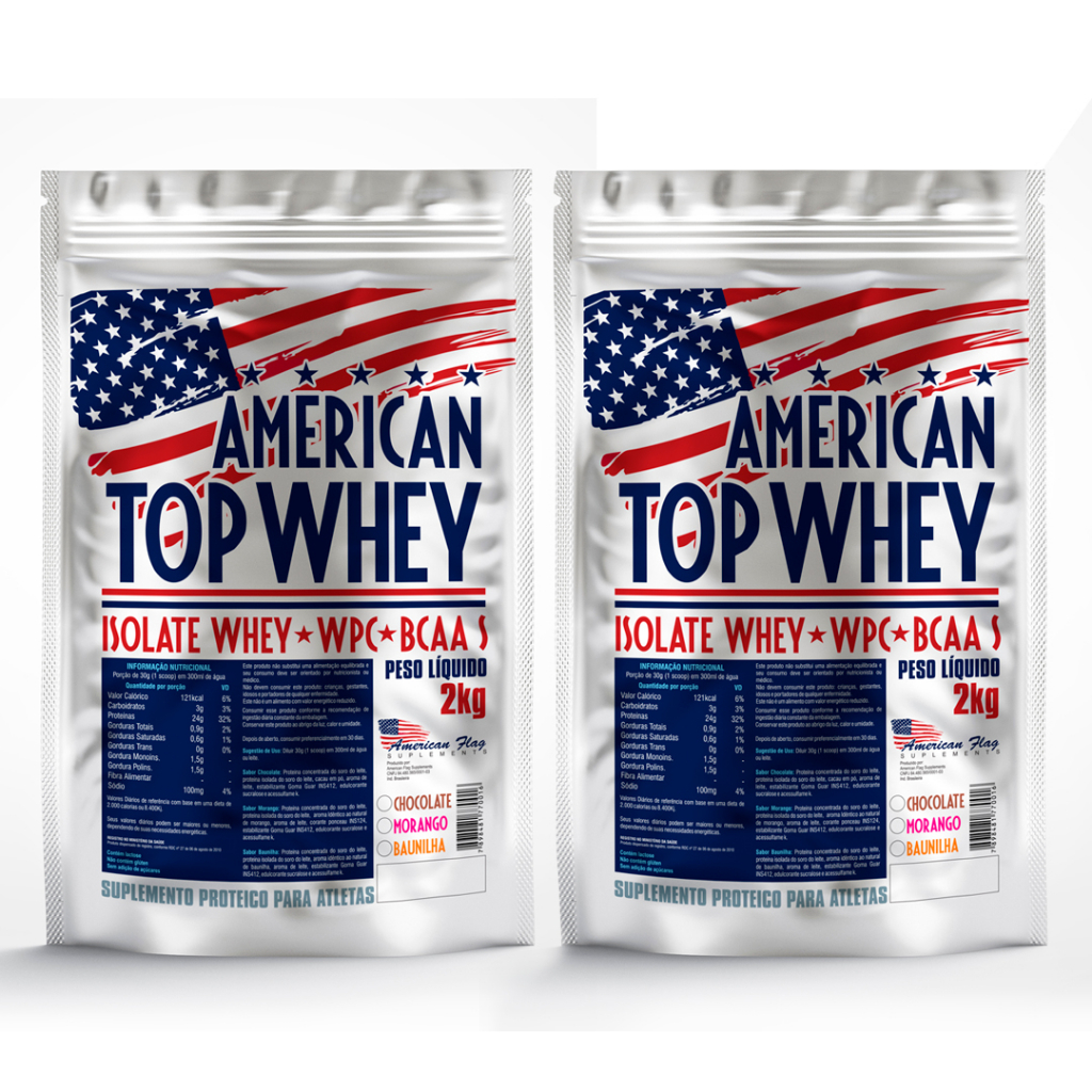 Kit 2 X Suplemento Whey Protein Isolado e Concentrado AmericanTop 2Kg