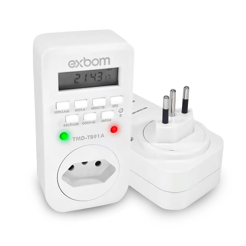 Timer Temporizador Digital Ajuste Tempo Programável tomada 10A | Shopee ...