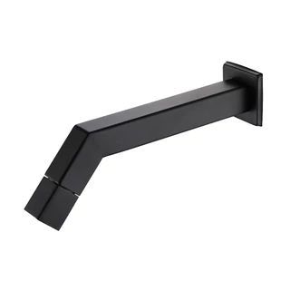Torneira Lavatório Parede Tube Quadrada Preto Fosco 1/4 Para Banheiro