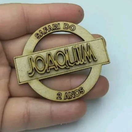 Kit Tag Safari MDF 3mm com nome Sobreposto Personalizado