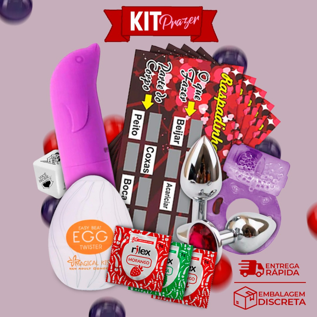 Kit Sex Shop Para Casal 25 Produtos Excitantes Plug Anal Vibrador Lubrificante Dado Raspadinha 1034