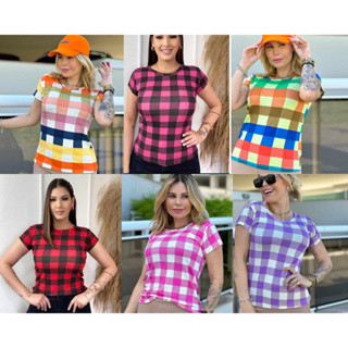 Camisa Feminina Xadrez Country Festa Junina Rodeio Blogueira
