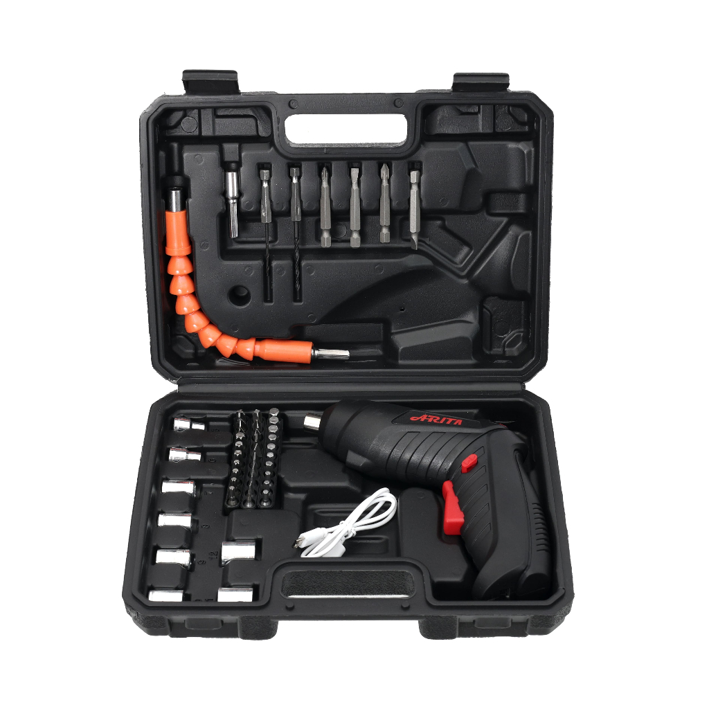 Parafusadeira/furadeira 45 Pçs À Bateria Carregador Usb