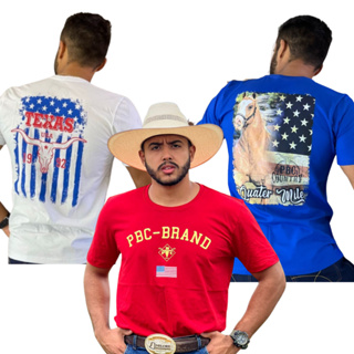 KIT 3 PEÇAS CAMISETAS MASCULINA COUNTRY RODEIO