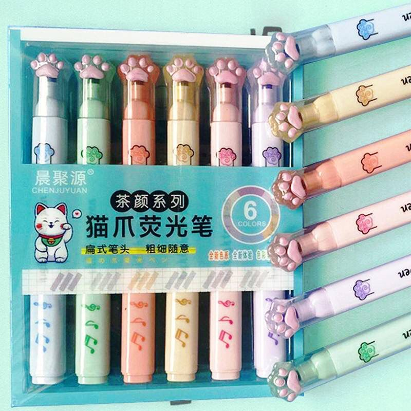 Material Escolar Kit Marca Texto Macarrons Fofo Fofinhos Kawaii