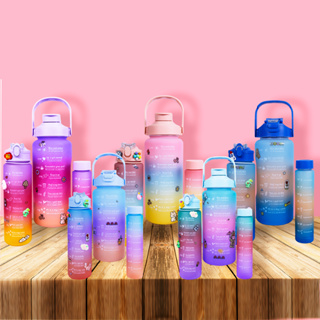 Garrafa De Água Motivacional De Grande Capacidade Portátil 300ml - 2000ML Em Degradê Academia Treino