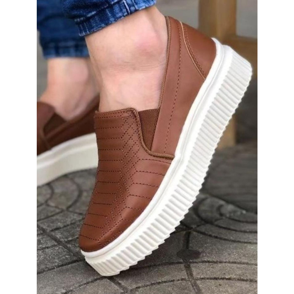 Tenis Slip-On Feminino STZ Sapato Casual Lançamento Promoção Moda ...