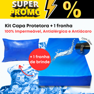 Kit Capa Anti Alérgica protetor de colchão solteiro hospitalar impermeável com1Fronha