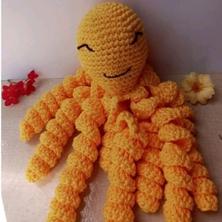 Polvo terapêutico de crochê bebês amigurumi.