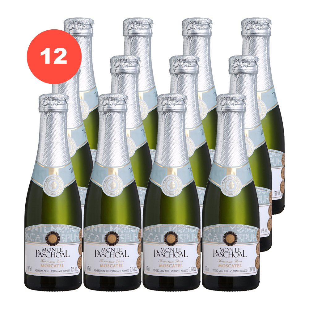 Kit 12 Un Espumante Monte Paschoal Moscatel 187ml
