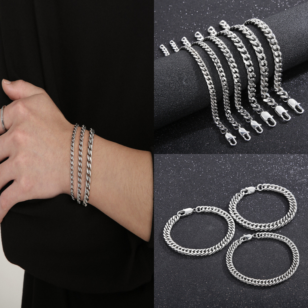 Pulseira de masculino Aço Grossa inoxidável Antialérgico