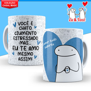 Caneca Com Caixinha Flork Amo Tu meme palito Xicara 325ml divertida para  namorado ou namorada