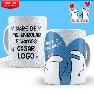 Caneca Com Caixinha Flork Amo Tu meme palito Xicara 325ml divertida para  namorado ou namorada