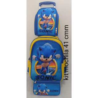 Mochila Sonic Menino Ouriço Jogo Filme Infantil Escolar Top