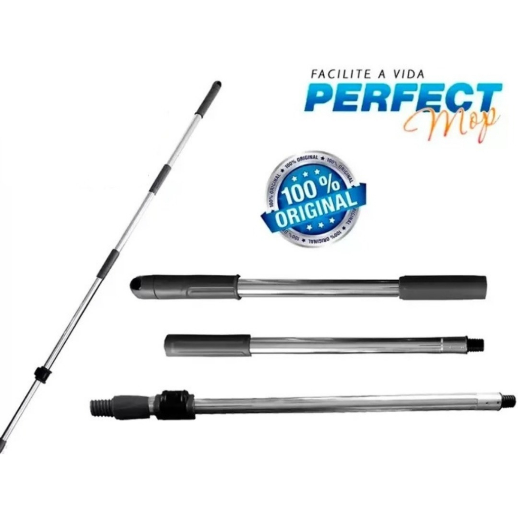Cabo Reposição Para Mop Perfect Move Pró Esfregão Giratório 1,60 cm Inox