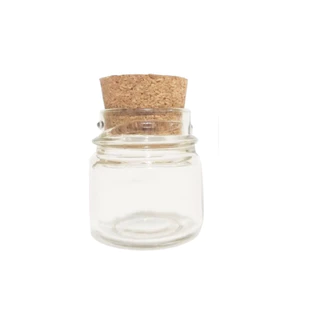 Pote de Vidro Redondo 40ml Tampa Rolha de Cortiça - 20 Unidades