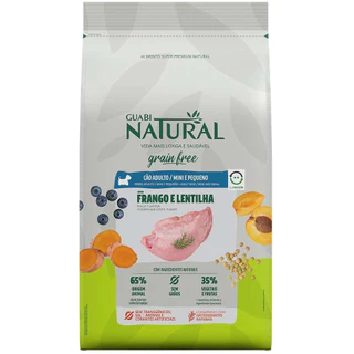 Ração Guabi Natural Grain Free Frango e Lentilha para Cães Adultos Raças Mini e Pequenas 10 Kg